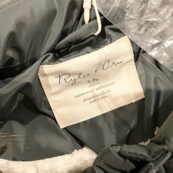 NWT RYLEE CRU long down puffer jacket  marine green 8-9 y boy girl - Picture 4 of 5